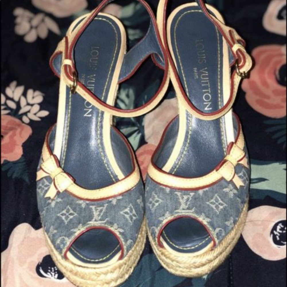 Louis Vuitton Denim Wedges